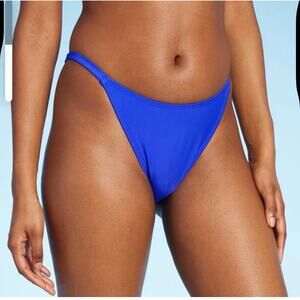 Wild Fable Side Tab Extra Cheeky High Leg Bikini Bottom - Blue Women's XL